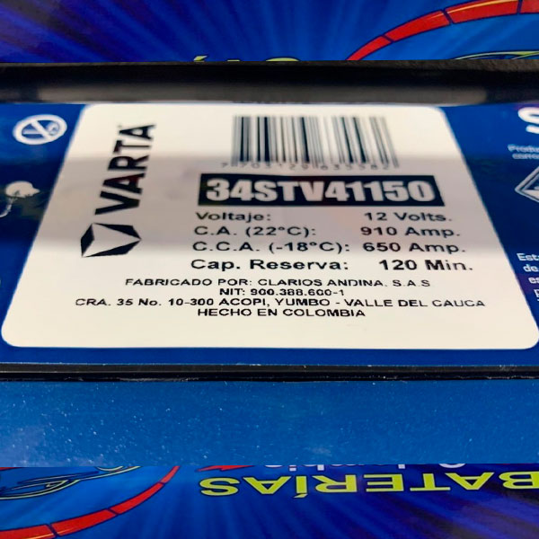 Batería Varta Blue 1150 / 34 - Flash Battery
